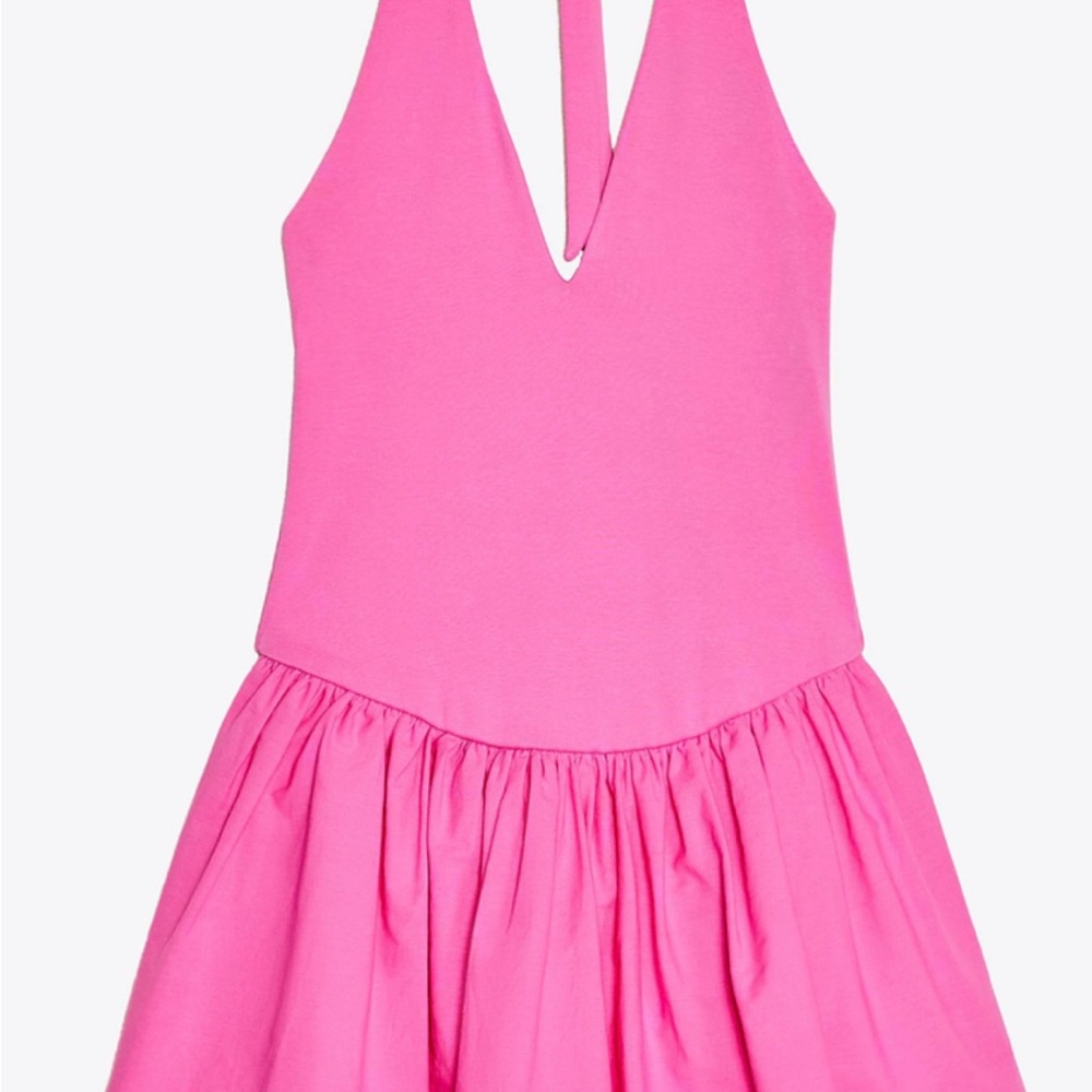 Zara Pink Bubble Skirt Halter Dress. BNWT Size Medium